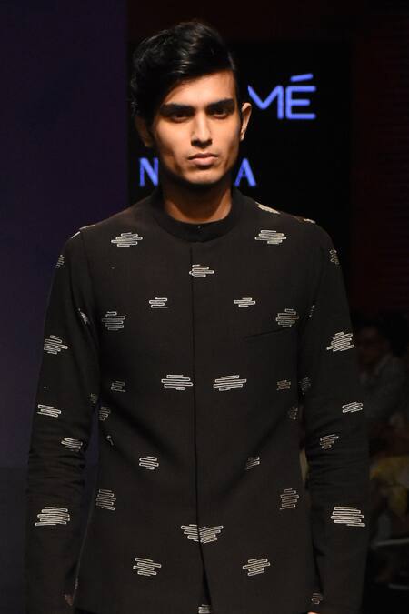 Tisa - Men_Black Organic Cotton Bundi Kurta Set_Online_at_Aza_Fashions