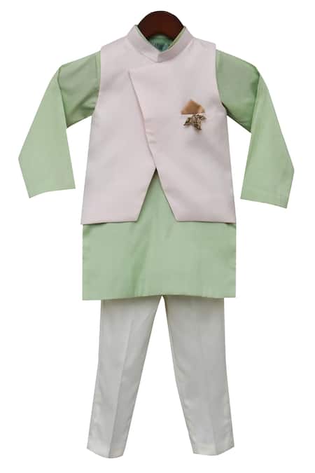 pista green nehru jacket