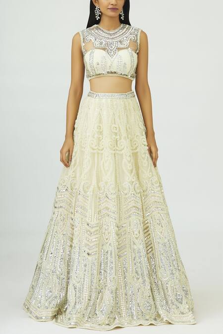 Neeta Lulla_Off White Embellished Lehenga Set_Online_at_Aza_Fashions