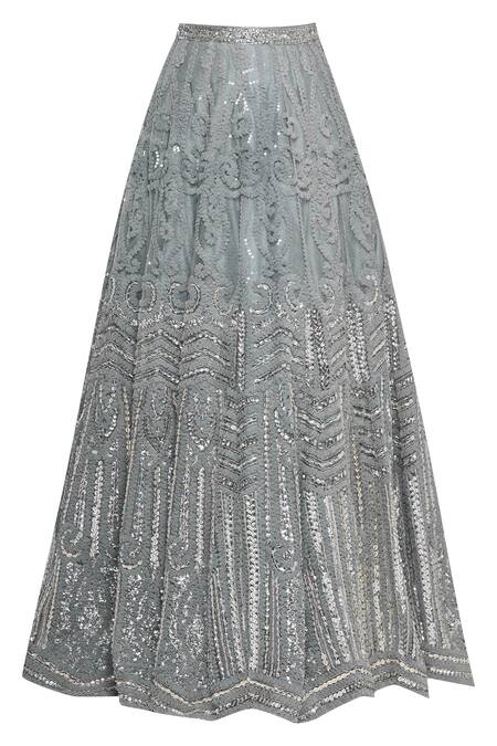 Shop Neeta Lulla Grey Embroidered Kurta Lehenga Set Online at Aza Fashions Shop_Neeta Lulla_Grey Embroidered Kurta Lehenga Set_Online_at_Aza_Fashions