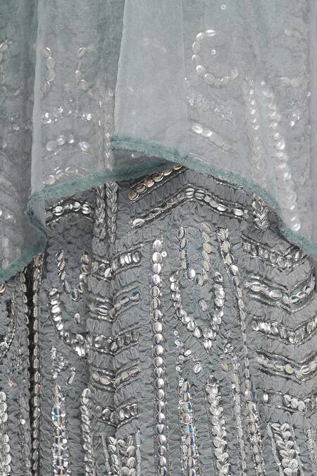 Neeta Lulla Grey Embroidered Kurta Lehenga Set at Aza Fashions Neeta Lulla_Grey Embroidered Kurta Lehenga Set_at_Aza_Fashions