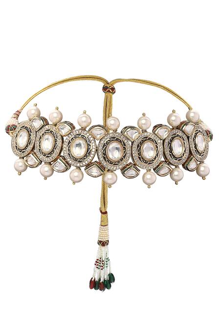 Joules By Radhika_Gold Plated Stones Choker Set_Online_at_Aza_Fashions