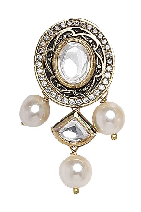 Shop_Joules By Radhika_Gold Plated Stones Choker Set_Online_at_Aza_Fashions