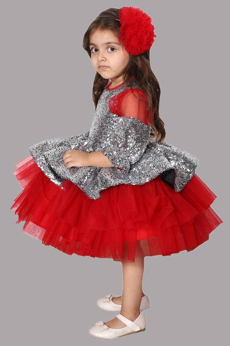 Janyas Closet_Red Sequin Embellished Dress _Online_at_Aza_Fashions