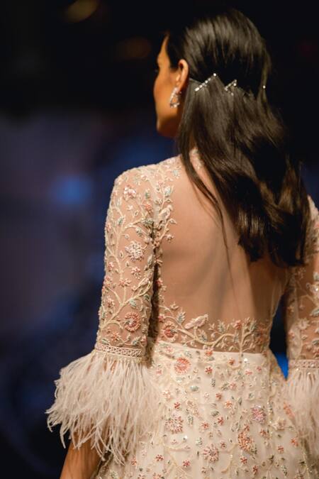 Buy_Ridhi Mehra_Off White Net Embroidered Anarkali Set_Online_at_Aza_Fashions