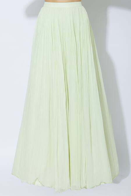 Shop NIDHIKA SHEKHAR Green Silk, Organza, Georgette, Can Can, Shantoon Embroidered Kurta Lehenga Set Online at Aza Fashions Shop_NIDHIKA SHEKHAR_Green Silk, Organza, Georgette, Can Can, Shantoon Embroidered Kurta Lehenga Set _Online_at_Aza_Fashions