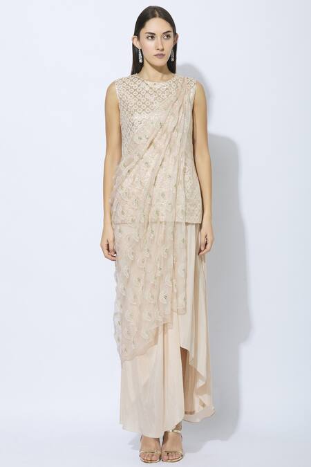 Buy NIDHIKA SHEKHAR Pink Silk, Chanderi, Crepe, Shantoon Lining Round Embellished Jacket Skirt Set Online at Aza Fashions Buy_NIDHIKA SHEKHAR_Pink Silk, Chanderi, Crepe, Shantoon Lining Round Embellished Jacket Skirt Set _Online_at_Aza_Fashions