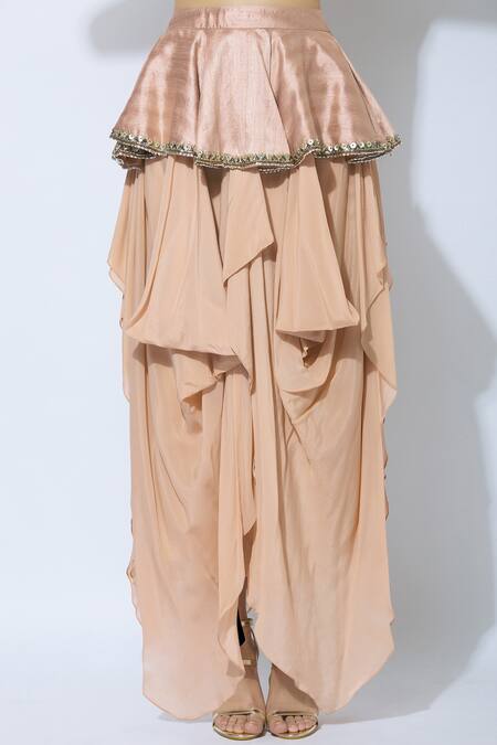 Shop NIDHIKA SHEKHAR Pink Silk, Shantoon Lining Round Embellished Tunic Set Online at Aza Fashions Shop_NIDHIKA SHEKHAR_Pink Silk, Shantoon Lining Round Embellished Tunic Set _Online_at_Aza_Fashions