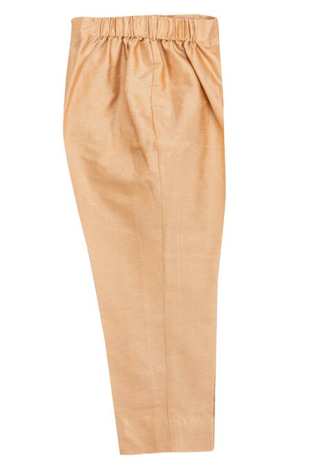 Minikin_Beige Silk, Taffeta Jacket Set _Online_at_Aza_Fashions