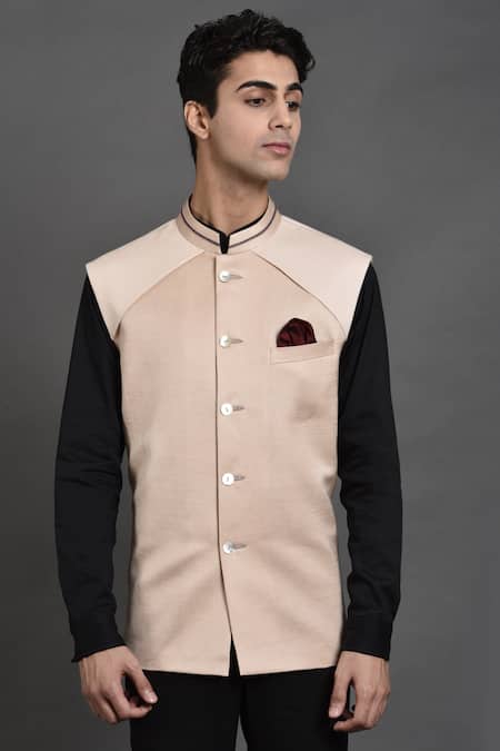 Buy Jompers Peach Regular Fit Printed Nehru Jacket for Men's Online @ Tata  CLiQ