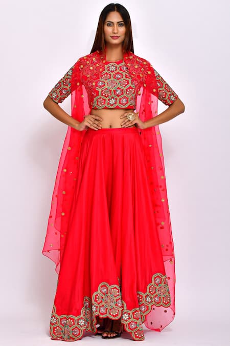 Swati Vijaivargie Silk Jacket Lehenga Set 