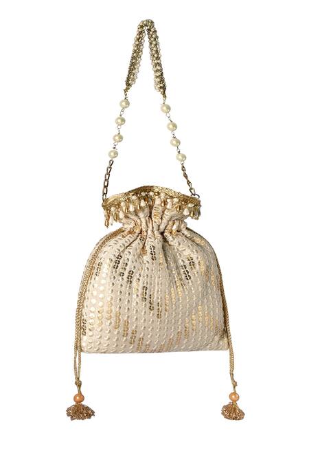 Buy_Fuchsia by aashaka mehta_Cream Silk Potli Bag_Online_at_Aza_Fashions