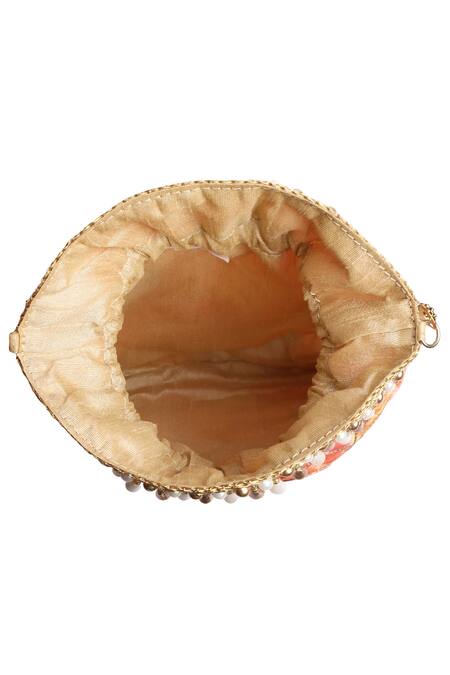 Buy_Fuchsia by aashaka mehta_Multi Color Silk Potli Bag_Online_at_Aza_Fashions