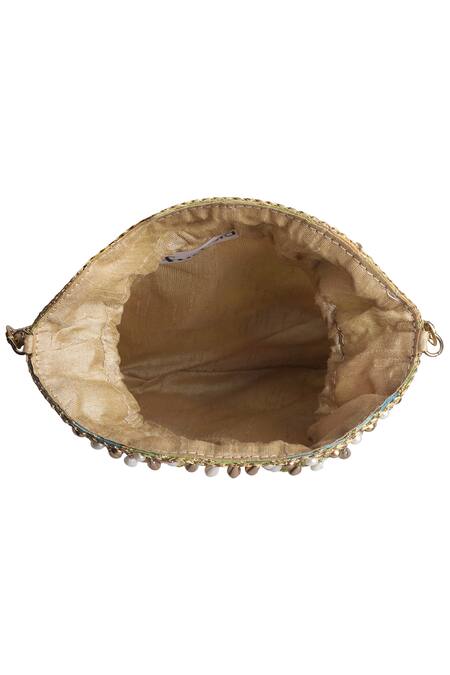 Shop_Fuchsia by aashaka mehta_Multi Color Silk Potli Bag_Online_at_Aza_Fashions