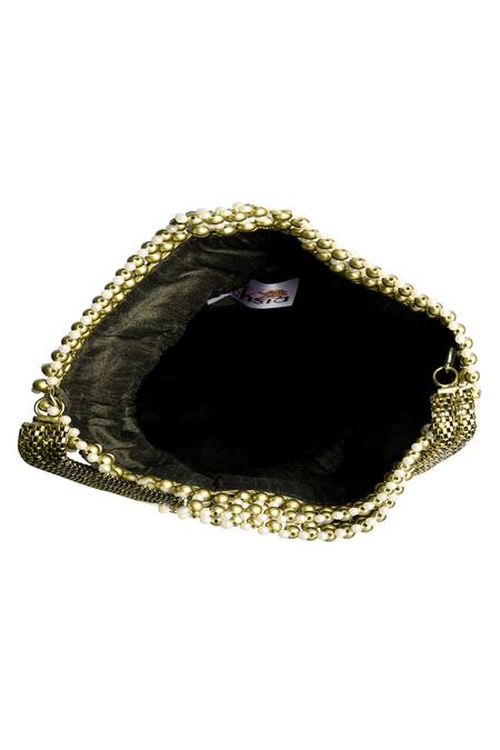 Shop_Fuchsia by aashaka mehta_Brown Embroidered Potli Bag_Online_at_Aza_Fashions