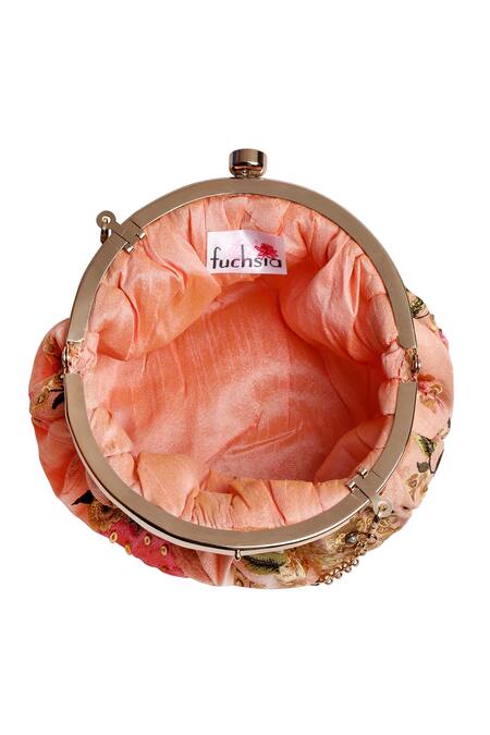Shop_Fuchsia by aashaka mehta_Pink Silk Clutch_Online_at_Aza_Fashions