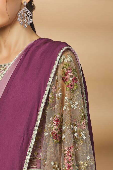 Varun Bahl Purple Net Pre-draped Saree Gown at Aza Fashions Varun Bahl_Purple Net Pre-draped Saree Gown_at_Aza_Fashions