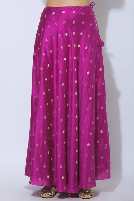 Shop Vishwa By Pinki Sinha Pink Handloom Banarasi Wide Neck Skirt Set Online at Aza Fashions Shop_Vishwa By Pinki Sinha_Pink Handloom Banarasi Wide Neck Skirt Set_Online_at_Aza_Fashions