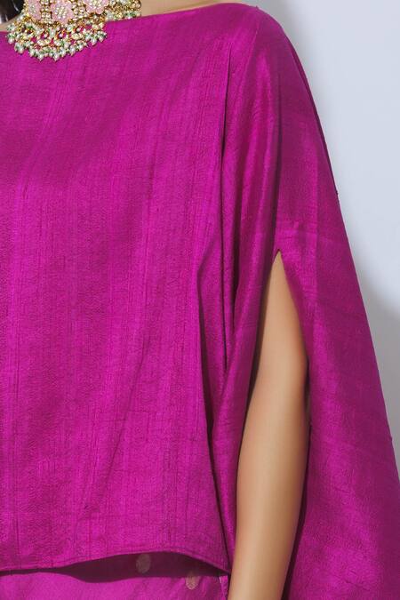 Vishwa By Pinki Sinha Pink Handloom Banarasi Wide Neck Skirt Set at Aza Fashions Vishwa By Pinki Sinha_Pink Handloom Banarasi Wide Neck Skirt Set_at_Aza_Fashions