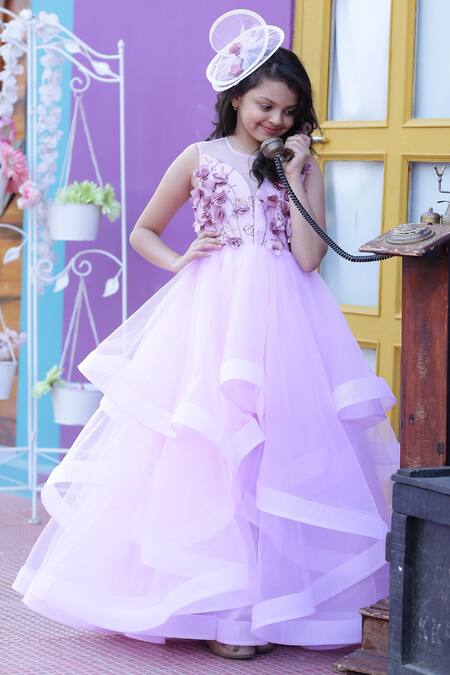 Janyas Closet_Purple Net Embellished Ball Gown _Online_at_Aza_Fashions