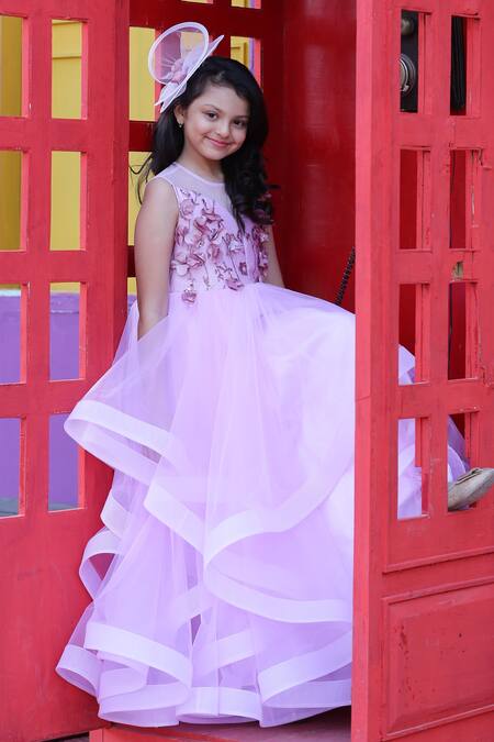 Shop_Janyas Closet_Purple Net Embellished Ball Gown _Online_at_Aza_Fashions