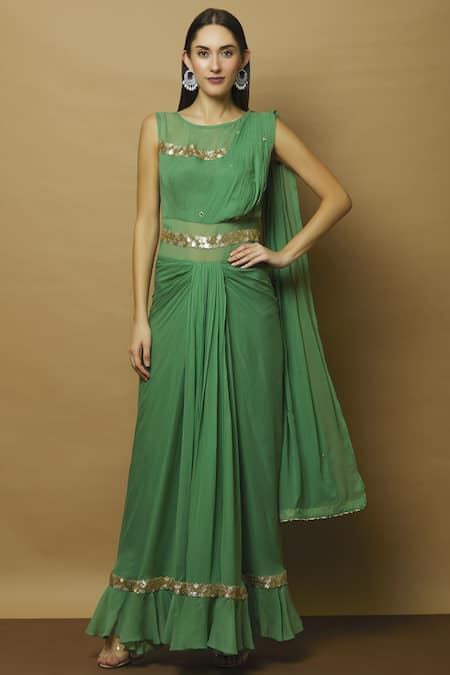 party wear saree gown