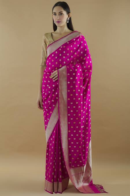 Ohfab Pink Silk Saree