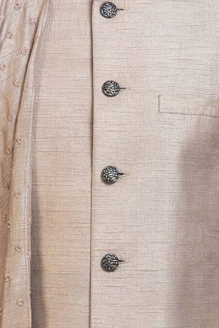 Shop Poonam Kasera Beige Silk Draped Achkan Set Online at Aza Fashions Shop_Poonam Kasera_Beige Silk Draped Achkan Set_Online_at_Aza_Fashions