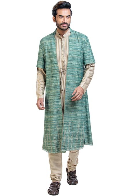 Poonam Kasera Embroidered Jacket Kurta Set 