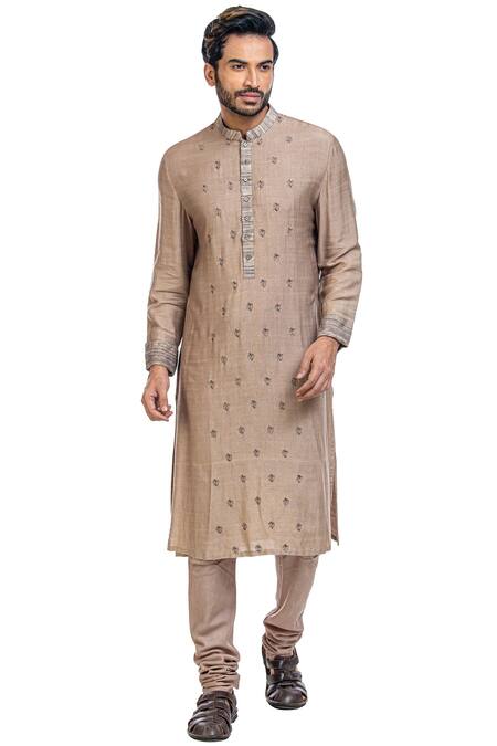 Poonam Kasera Grey Moonga Dupian Silk Embroidered Jacket Kurta Set Online at Aza Fashions Poonam Kasera_Grey Moonga Dupian Silk Embroidered Jacket Kurta Set_Online_at_Aza_Fashions