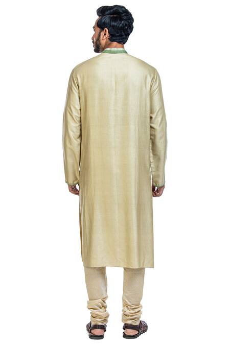 Shop Poonam Kasera Beige Moonga Silk Embroidered Kurta Set at Aza Fashions Shop_Poonam Kasera_Beige Moonga Silk Embroidered Kurta Set_at_Aza_Fashions