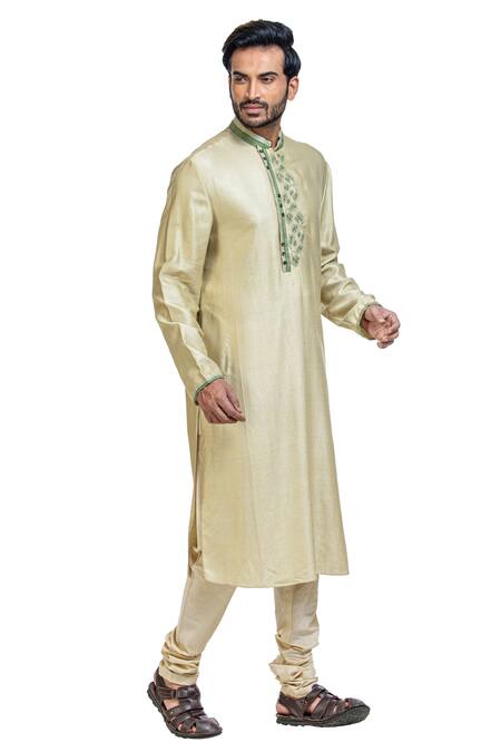 Poonam Kasera Beige Moonga Silk Embroidered Kurta Set Online at Aza Fashions Poonam Kasera_Beige Moonga Silk Embroidered Kurta Set_Online_at_Aza_Fashions