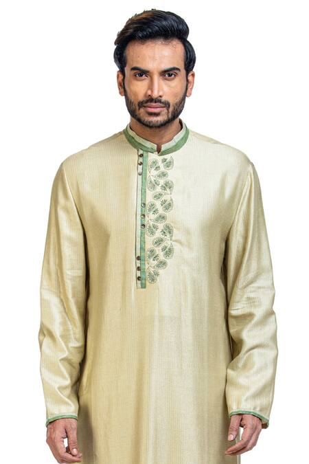 Shop Poonam Kasera Beige Moonga Silk Embroidered Kurta Set Online at Aza Fashions Shop_Poonam Kasera_Beige Moonga Silk Embroidered Kurta Set_Online_at_Aza_Fashions