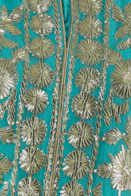 Buy Kunwarani Ritu Blue Georgette Band Embroidered Anarkali With Dupatta Buy_Kunwarani Ritu_Blue Georgette Band Embroidered Anarkali With Dupatta