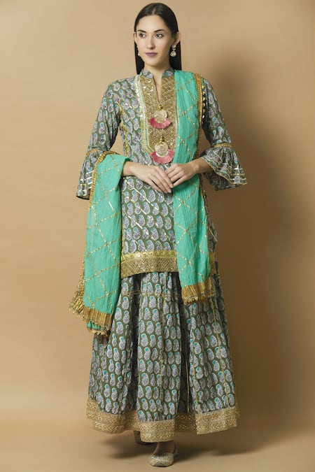 Kunwaraniritu Printed Kurta Lehenga Set 