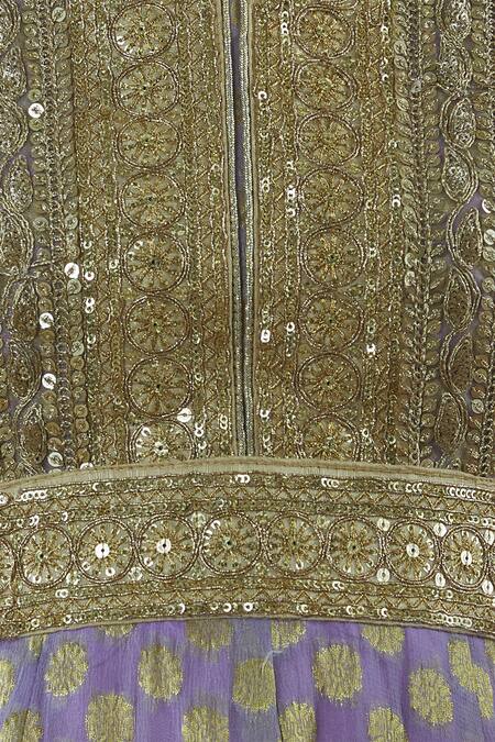 Buy Kunwarani Ritu Purple Georgette Band Embroidered Short Anarkali With Dupatta Buy_Kunwarani Ritu_Purple Georgette Band Embroidered Short Anarkali With Dupatta