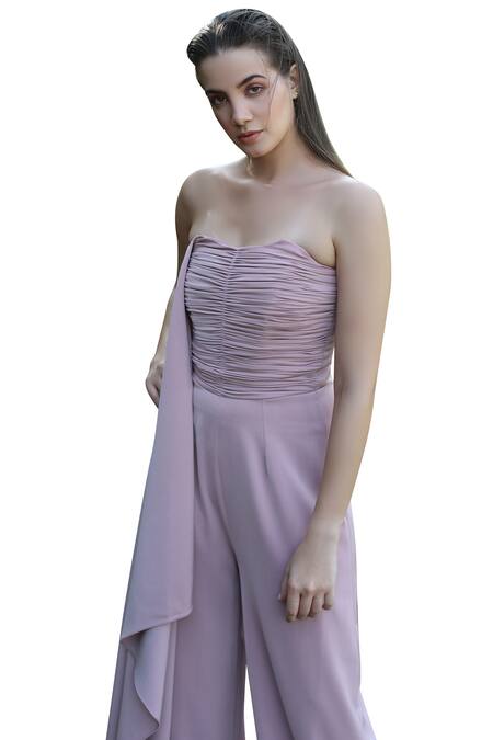 Buy_Swatee Singh_Pink Crepe Draped Jumpsuit _Online_at_Aza_Fashions