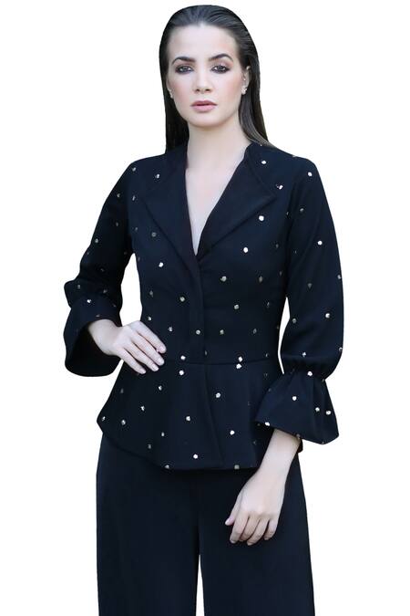 Swatee Singh Black Heavy Crepe Notched Lapel Embroidered Jumpsuit at Aza Fashions Swatee Singh_Black Heavy Crepe Notched Lapel Embroidered Jumpsuit _at_Aza_Fashions