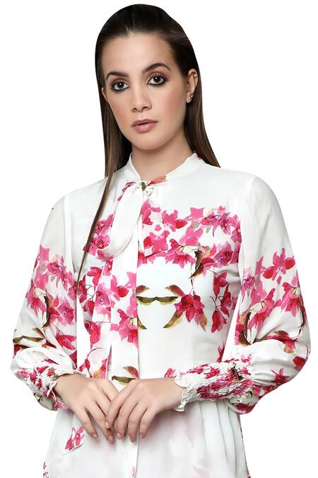 Buy Swatee Singh White Silk Crepe Round Printed Jumpsuit Online at Aza Fashions Buy_Swatee Singh_White Silk Crepe Round Printed Jumpsuit _Online_at_Aza_Fashions