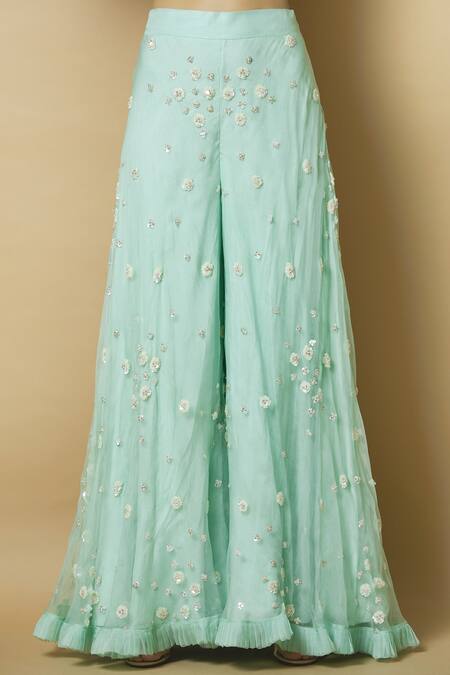 Shop J By Jannat Blue Organza Round Embroidered Kurta Set Online at Aza Fashions Shop_J By Jannat_Blue Organza Round Embroidered Kurta Set _Online_at_Aza_Fashions