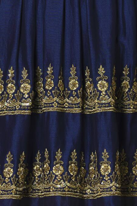 Aekatri_Blue Chanderi Silk Kurta Sharara Set_at_Aza_Fashions