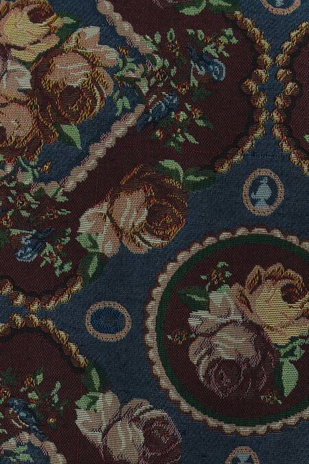 Shop_Yavi_Blue Cotton Spread Collar Floral Print Jacket _Online_at_Aza_Fashions