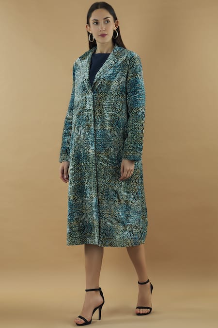 Yavi Silk Velvet Long Jacket 