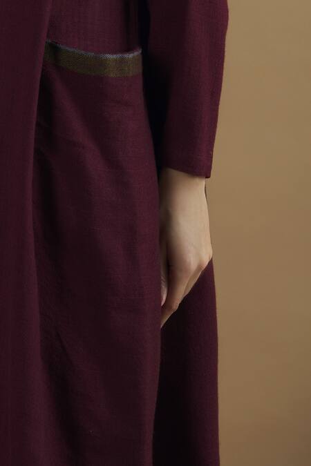 Yavi Purple Wool Round Flared Dress at Aza Fashions Yavi_Purple Wool Round Flared Dress _at_Aza_Fashions