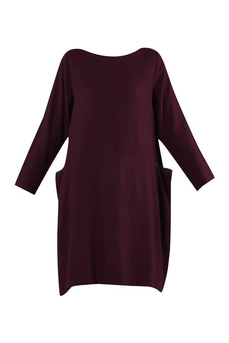 Shop Yavi Purple Wool Round Flared Dress Online at Aza Fashions Shop_Yavi_Purple Wool Round Flared Dress _Online_at_Aza_Fashions