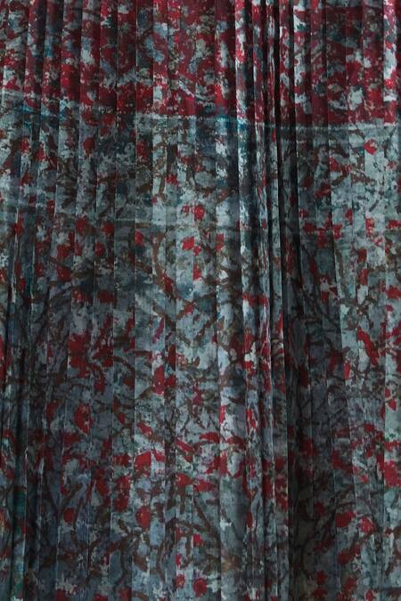 Buy_Yavi_Multi Color Polyester Silk Pleated Midi Skirt _Online_at_Aza_Fashions