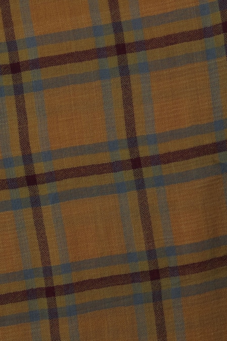 Shop_Yavi_Yellow Checkered Stole _Online_at_Aza_Fashions