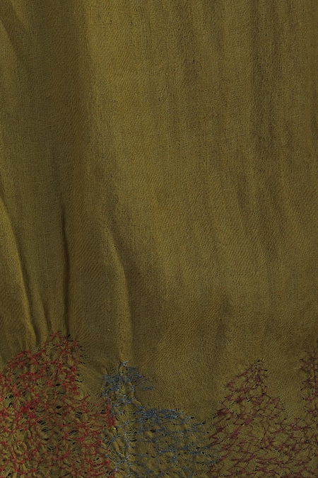 Buy_Yavi_Green Textured Stole _Online_at_Aza_Fashions