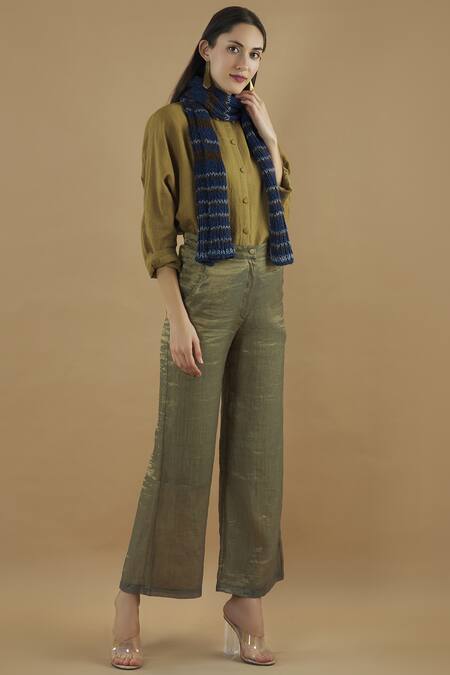 Buy_Yavi_Blue Wool Stole_Online_at_Aza_Fashions