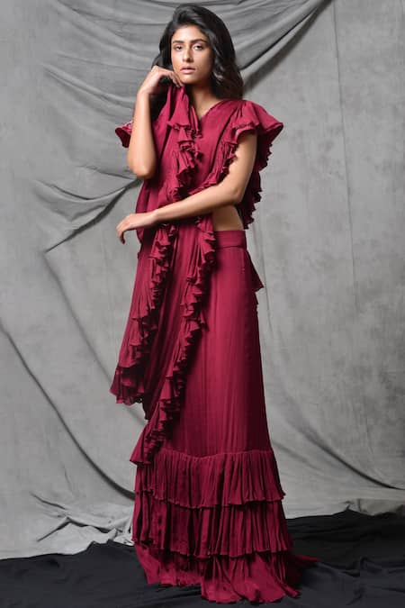 Boutique style ready to wear designer ruffle saree - Shop Lance – ShopLance